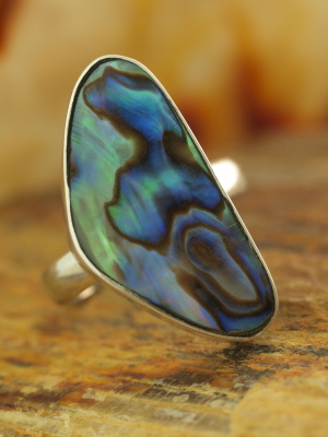 Paua Shell Ring in Sterling Silver